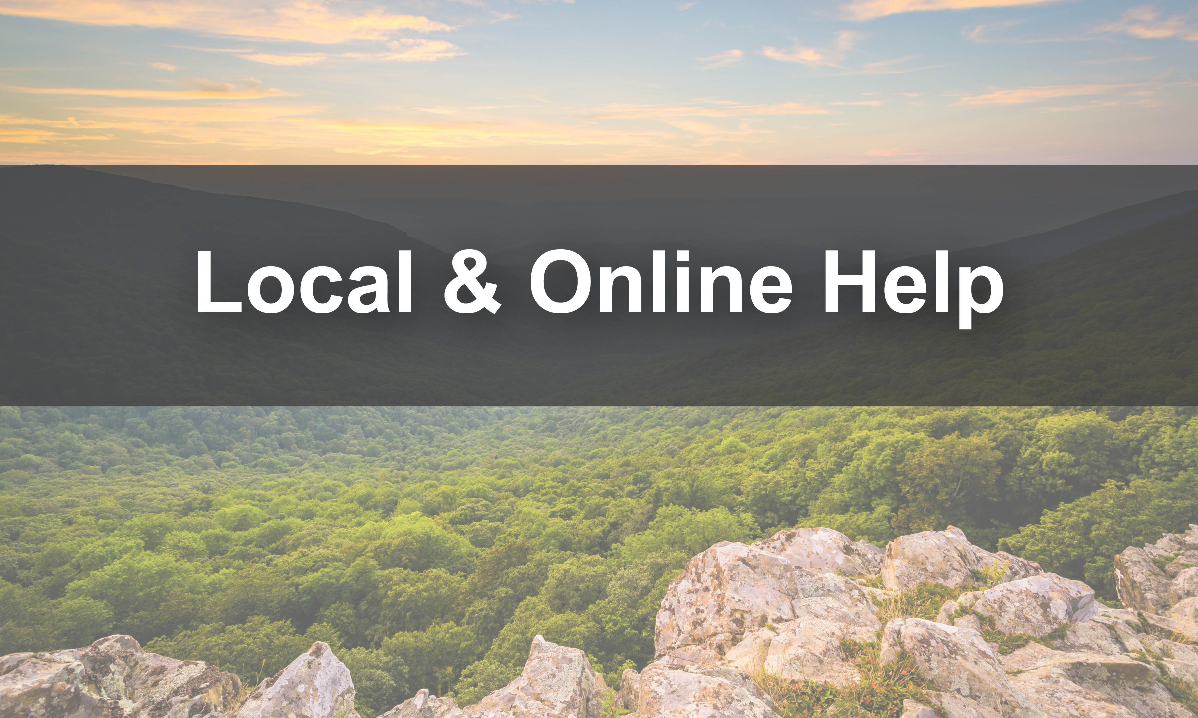 Link to local and online hlep resources